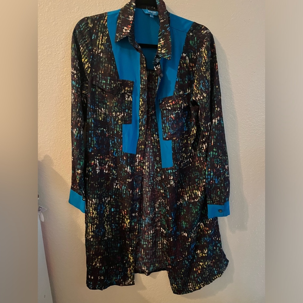 Vintage Derek lam multicolor long button tunic